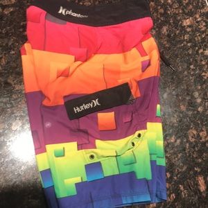 Color blocked swim trunks